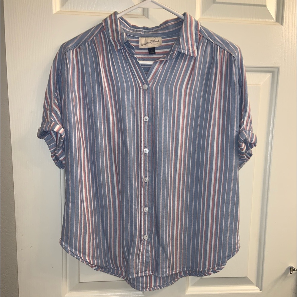 Cuffed Short Sleeve Button-Down